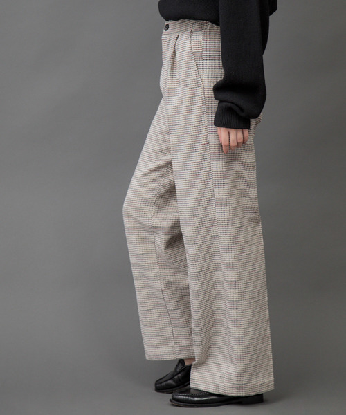 Munich(ミューニック)の「コットンシェニールチェックワイドパンツ(その他パンツ・レディース・ブラック/ネイビー/アイボリー・S/M/XS)」の14枚目の写真
