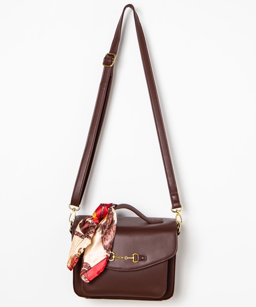 WEGO（ウィゴー）の「WEGO/【2点セット】スカーフ付きビットショルダーバッグ（ショルダーバッグ・レディース・ブラック/ダークブラウン/グリーン・FREE）」の16枚目の写真