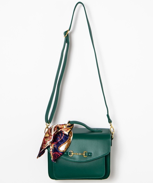 WEGO（ウィゴー）の「WEGO/【2点セット】スカーフ付きビットショルダーバッグ（ショルダーバッグ・レディース・ブラック/ダークブラウン/グリーン・FREE）」の15枚目の写真