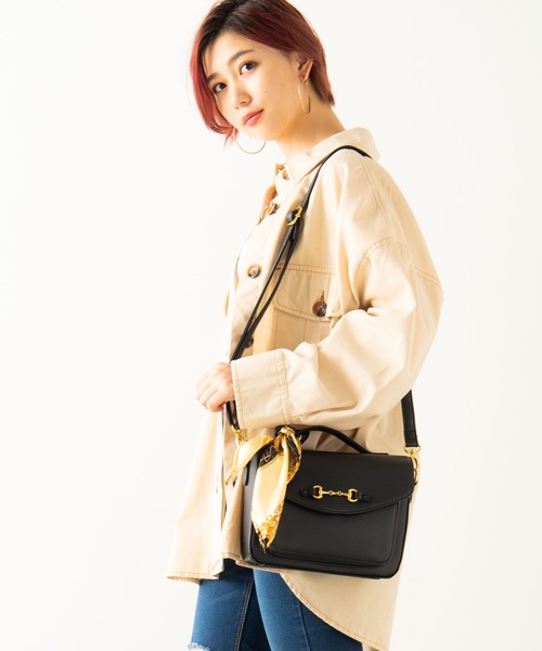 WEGO（ウィゴー）の「WEGO/【2点セット】スカーフ付きビットショルダーバッグ（ショルダーバッグ・レディース・ブラック/ダークブラウン/グリーン・FREE）」の19枚目の写真