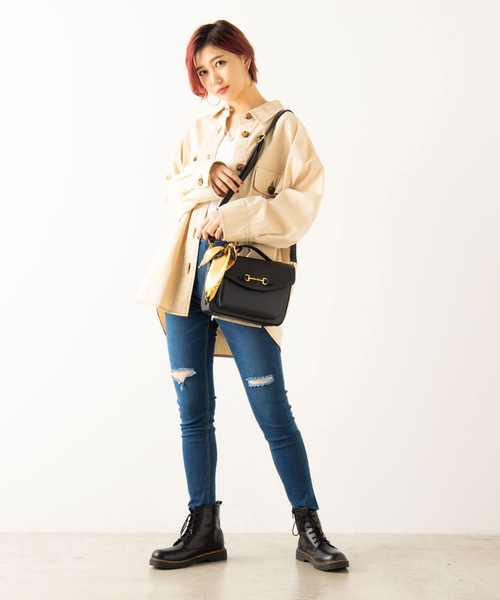 WEGO（ウィゴー）の「WEGO/【2点セット】スカーフ付きビットショルダーバッグ（ショルダーバッグ・レディース・ブラック/ダークブラウン/グリーン・FREE）」の18枚目の写真