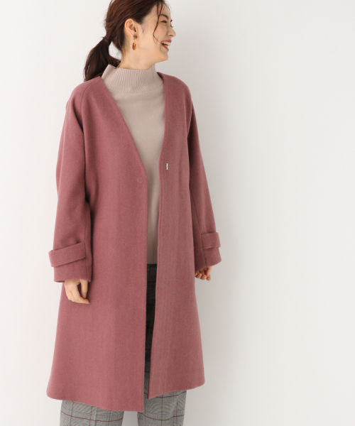 GLOBAL WORK（グローバルワーク）の「エアかるウールボリュームコート/834484（その他アウター・レディース・ブラック/ベージュ/ブルー/ピンク・FREE）」の5枚目の写真