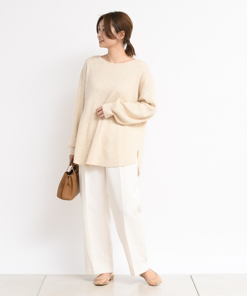 DouDou（ドゥドゥ）の「ボートリブプルオーバー（ニット/セーター・レディース・ホワイト/ベージュ/ブラウン・FREE）」の7枚目の写真