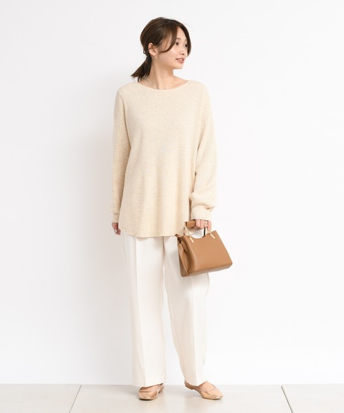 DouDou（ドゥドゥ）の「ボートリブプルオーバー（ニット/セーター・レディース・ホワイト/ベージュ/ブラウン・FREE）」の11枚目の写真