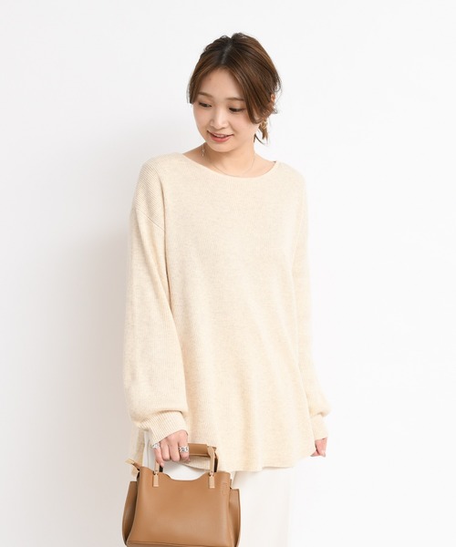 DouDou（ドゥドゥ）の「ボートリブプルオーバー（ニット/セーター・レディース・ホワイト/ベージュ/ブラウン・FREE）」の15枚目の写真