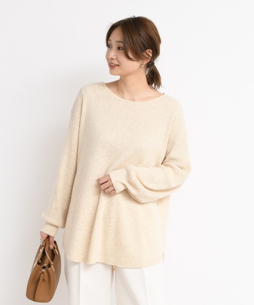 DouDou（ドゥドゥ）の「ボートリブプルオーバー（ニット/セーター・レディース・ホワイト/ベージュ/ブラウン・FREE）」の16枚目の写真