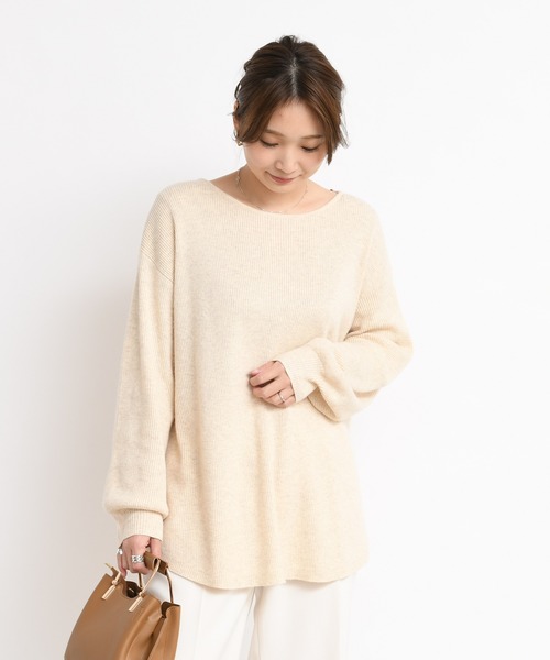 DouDou（ドゥドゥ）の「ボートリブプルオーバー（ニット/セーター・レディース・ホワイト/ベージュ/ブラウン・FREE）」の17枚目の写真
