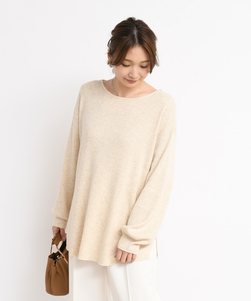 DouDou（ドゥドゥ）の「ボートリブプルオーバー（ニット/セーター・レディース・ホワイト/ベージュ/ブラウン・FREE）」の18枚目の写真