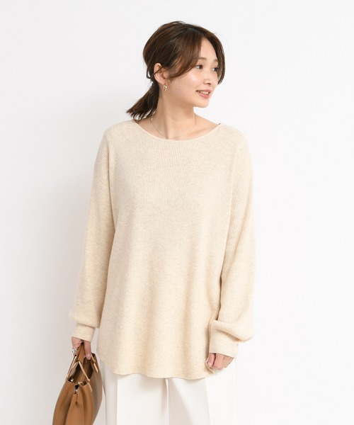 DouDou（ドゥドゥ）の「ボートリブプルオーバー（ニット/セーター・レディース・ホワイト/ベージュ/ブラウン・FREE）」の20枚目の写真