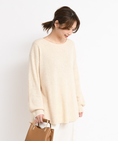 DouDou（ドゥドゥ）の「ボートリブプルオーバー（ニット/セーター・レディース・ホワイト/ベージュ/ブラウン・FREE）」の21枚目の写真