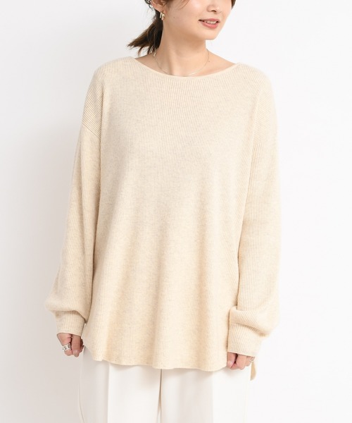 DouDou（ドゥドゥ）の「ボートリブプルオーバー（ニット/セーター・レディース・ホワイト/ベージュ/ブラウン・FREE）」の22枚目の写真