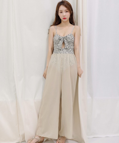水着 ワンピース ツーピース カバーアップ 花柄 レーススカート レースレディース Lace Ladies カバーアップパンツ付花柄