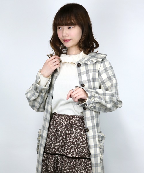 ParAvion + Petit Standard(パラビオンスタンダードプチ)の「メローリブトップス(Tシャツ/カットソー)」|アイボリー