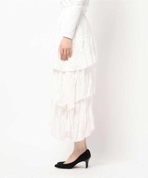 KOBE LETTUCE(コウベレタス)の「ティアードフリルスカート(スカート・レディース・オフホワイト/ベージュ/ブラック・FREE)」の5枚目の写真