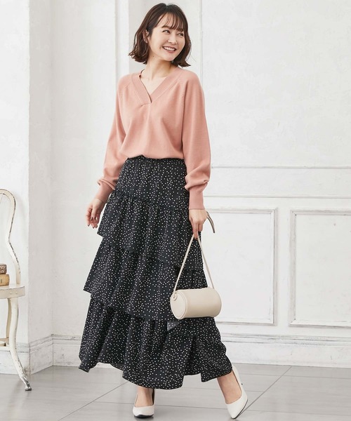 KOBE LETTUCE(コウベレタス)の「ティアードフリルスカート(スカート・レディース・オフホワイト/ベージュ/ブラック・FREE)」の15枚目の写真