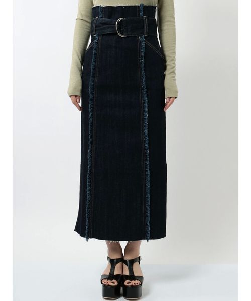 EMODA(エモダ)の「スウィッチングラインロングハイウエストスカート(デニムスカート・レディース・ホワイト/ブラック/インディゴブルー/ブルー・SMALL/MEDIUM)」の22枚目の写真