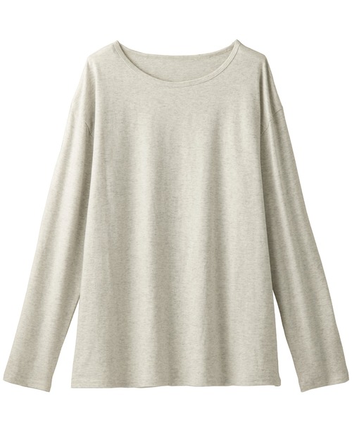 BELLUNA（ベルーナ）の「綿１００％クルーネックプルオーバー（Tシャツ/カットソー・レディース・ブラック/モカ/ベージュ系その他/ネイビー/オートミール/ブルー系その他/マスタード/ベージュ系その他2・MEDIUM/LARGE/X-LARGE）」の5枚目の写真