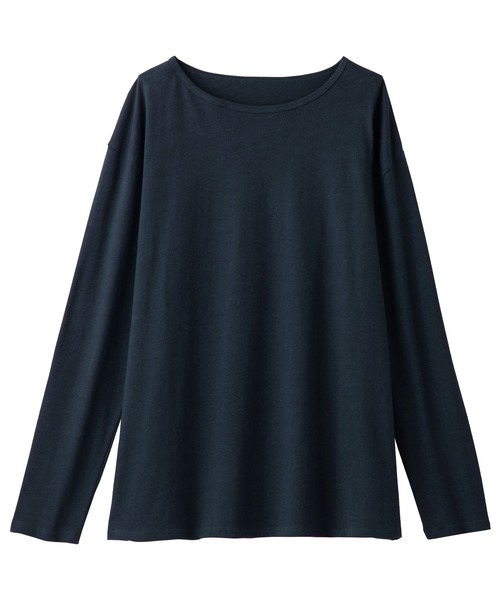 BELLUNA（ベルーナ）の「綿１００％クルーネックプルオーバー（Tシャツ/カットソー・レディース・ブラック/モカ/ベージュ系その他/ネイビー/オートミール/ブルー系その他/マスタード/ベージュ系その他2・MEDIUM/LARGE/X-LARGE）」の7枚目の写真