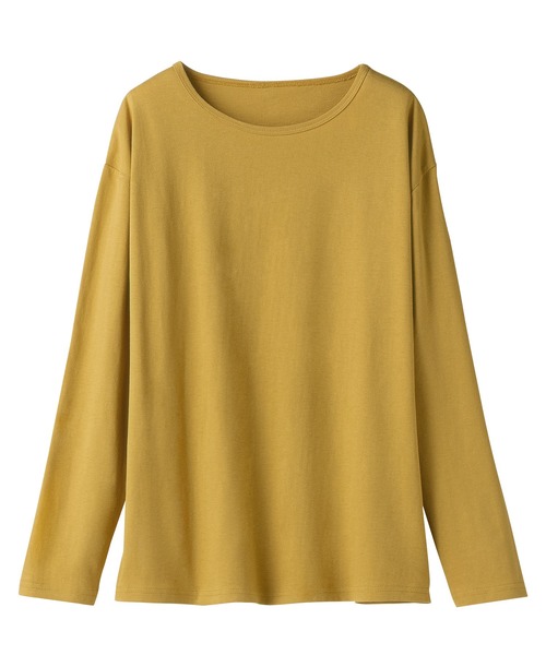 BELLUNA（ベルーナ）の「綿１００％クルーネックプルオーバー（Tシャツ/カットソー・レディース・ブラック/モカ/ベージュ系その他/ネイビー/オートミール/ブルー系その他/マスタード/ベージュ系その他2・MEDIUM/LARGE/X-LARGE）」の2枚目の写真