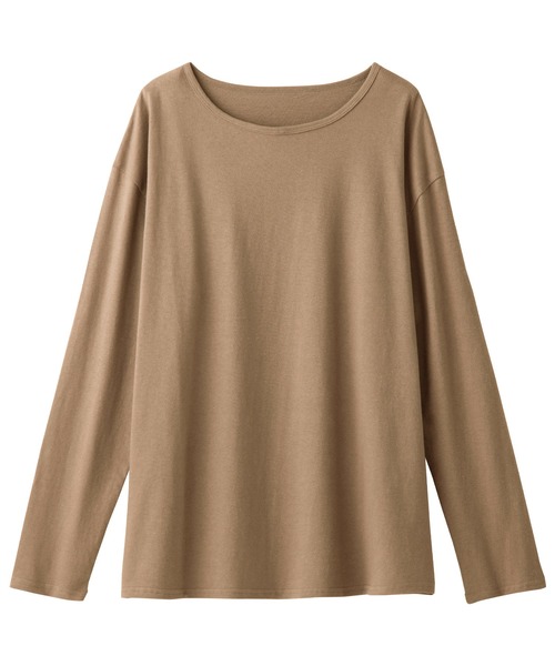 BELLUNA（ベルーナ）の「綿１００％クルーネックプルオーバー（Tシャツ/カットソー・レディース・ブラック/モカ/ベージュ系その他/ネイビー/オートミール/ブルー系その他/マスタード/ベージュ系その他2・MEDIUM/LARGE/X-LARGE）」の15枚目の写真