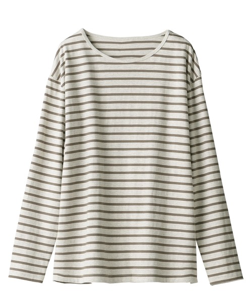 BELLUNA（ベルーナ）の「綿１００％クルーネックプルオーバー（Tシャツ/カットソー・レディース・ブラック/モカ/ベージュ系その他/ネイビー/オートミール/ブルー系その他/マスタード/ベージュ系その他2・MEDIUM/LARGE/X-LARGE）」の17枚目の写真
