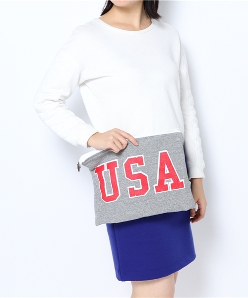 Ray BEAMS(レイビームス)の「【sweet 5月号 掲載】 MASACA / ロゴ クラッチバッグ(クラッチバッグ・レディース・グレー/グリーン/ネイビー・ONE SIZE)」の4枚目の写真