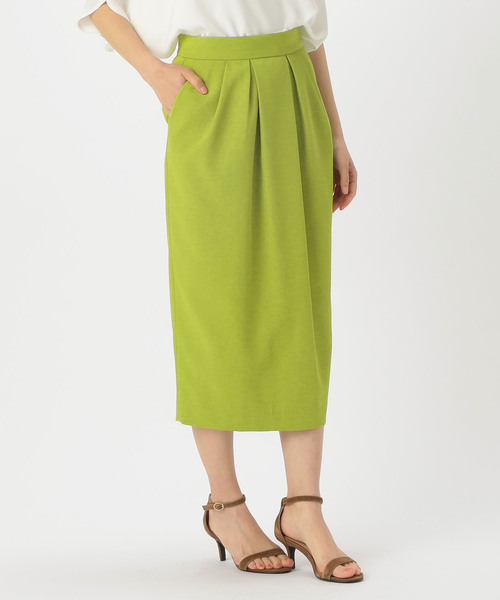 Liesse（リエス）の「タック入りタイトスカート（スカート・レディース・アイボリー/グリーン系その他/ネイビー/オレンジ・S/M）」の3枚目の写真