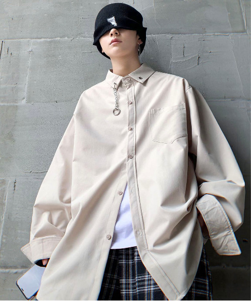 neos（ネオス）の「【neos -addictive design-】ルーズシルエット チェーンタイ シャツ（シャツ/ブラウス・メンズ・ホワイト/ブラック/ベージュ・MEDIUM/LARGE/X-LARGE）」の3枚目の写真