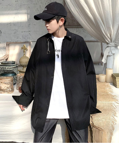 neos（ネオス）の「【neos -addictive design-】ルーズシルエット チェーンタイ シャツ（シャツ/ブラウス・メンズ・ホワイト/ブラック/ベージュ・MEDIUM/LARGE/X-LARGE）」の4枚目の写真