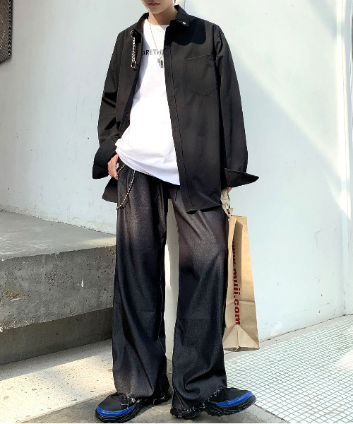 neos（ネオス）の「【neos -addictive design-】ルーズシルエット チェーンタイ シャツ（シャツ/ブラウス・メンズ・ホワイト/ブラック/ベージュ・MEDIUM/LARGE/X-LARGE）」の5枚目の写真