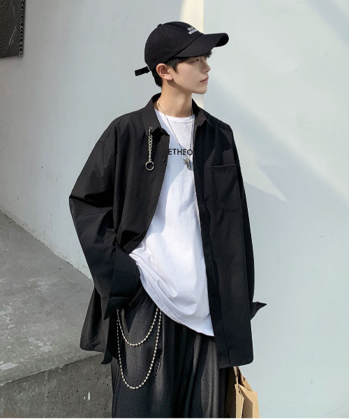 neos（ネオス）の「【neos -addictive design-】ルーズシルエット チェーンタイ シャツ（シャツ/ブラウス・メンズ・ホワイト/ブラック/ベージュ・MEDIUM/LARGE/X-LARGE）」の7枚目の写真