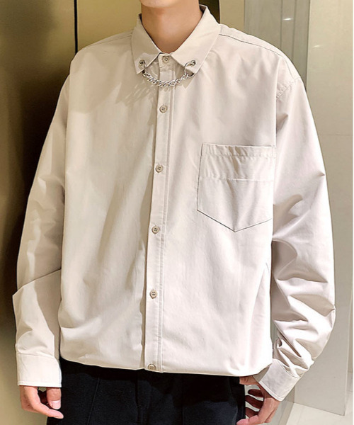 neos（ネオス）の「【neos -addictive design-】ルーズシルエット チェーンタイ シャツ（シャツ/ブラウス・メンズ・ホワイト/ブラック/ベージュ・MEDIUM/LARGE/X-LARGE）」の11枚目の写真