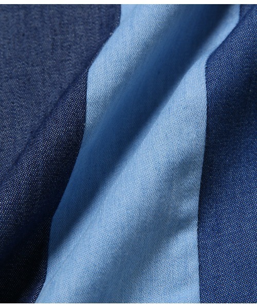 JUNRED(ジュンレッド)の「デニムクレイジー7分袖シャツ(シャツ/ブラウス・メンズ・ブルー/サックスブルー・LL/L/M)」の13枚目の写真