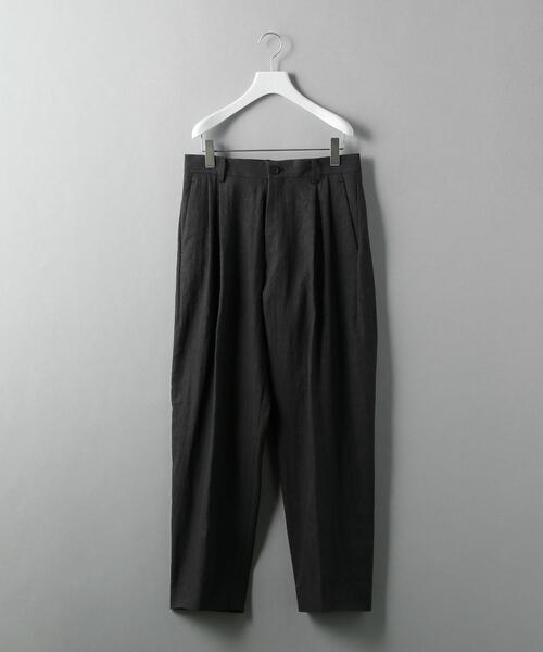 LOEFF（ロエフ）＞ キャンバス タックパンツリネン混 レディース