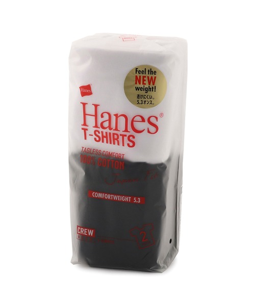 HANES（ヘインズ）の「【HANES】「Japan Fit」 クルーネックTシャツ白黒2枚組（Tシャツ/カットソー・メンズ・ブラック×ホワイト・S/L/M/XL）」の12枚目の写真