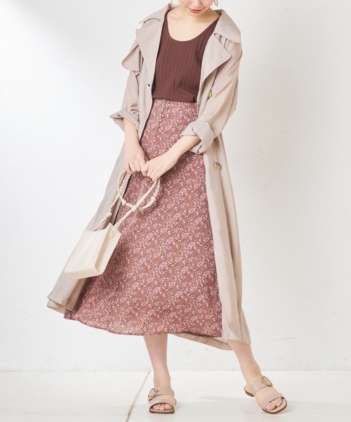 natural couture(ナチュラルクチュール)の「シアートレンチ(トレンチコート・レディース・モカ/ライトベージュ/ミント・FREE)」の2枚目の写真