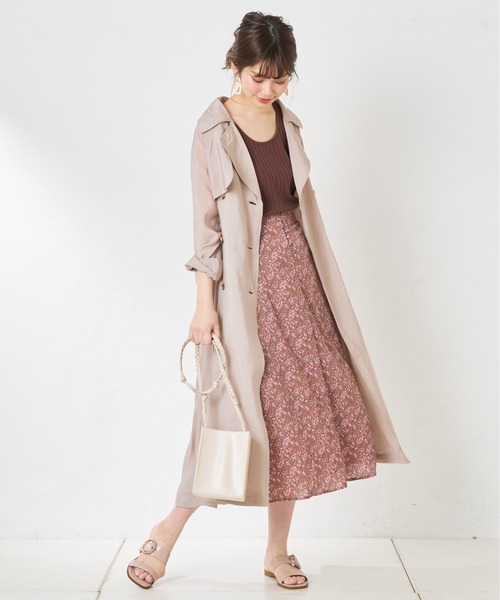 natural couture(ナチュラルクチュール)の「シアートレンチ(トレンチコート・レディース・モカ/ライトベージュ/ミント・FREE)」の4枚目の写真