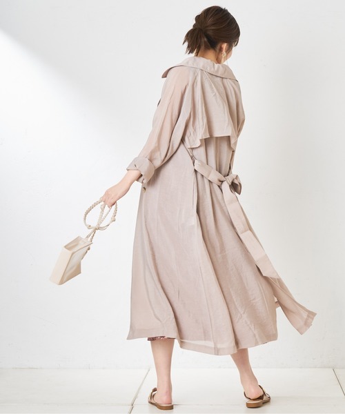 natural couture(ナチュラルクチュール)の「シアートレンチ(トレンチコート・レディース・モカ/ライトベージュ/ミント・FREE)」の6枚目の写真
