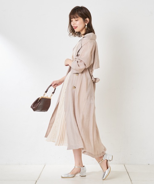 natural couture(ナチュラルクチュール)の「シアートレンチ(トレンチコート・レディース・モカ/ライトベージュ/ミント・FREE)」の12枚目の写真