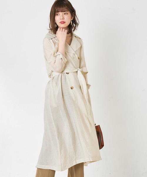 natural couture(ナチュラルクチュール)の「シアートレンチ(トレンチコート・レディース・モカ/ライトベージュ/ミント・FREE)」の17枚目の写真