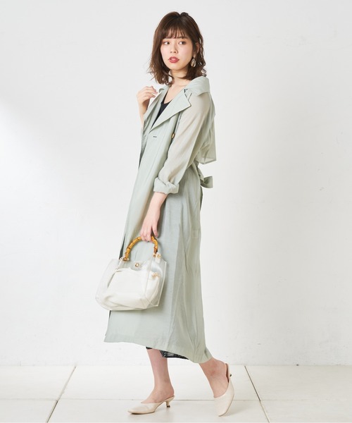 natural couture(ナチュラルクチュール)の「シアートレンチ(トレンチコート・レディース・モカ/ライトベージュ/ミント・FREE)」の19枚目の写真