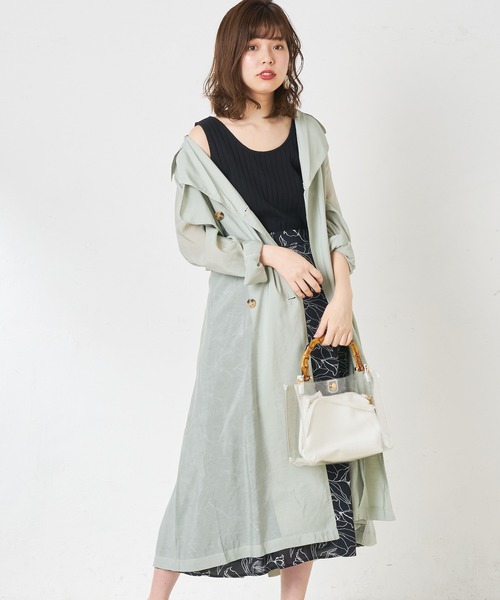 natural couture(ナチュラルクチュール)の「シアートレンチ(トレンチコート・レディース・モカ/ライトベージュ/ミント・FREE)」の21枚目の写真