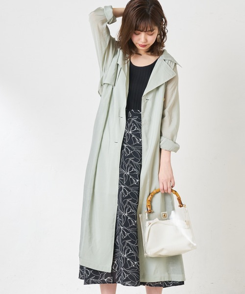 natural couture(ナチュラルクチュール)の「シアートレンチ(トレンチコート・レディース・モカ/ライトベージュ/ミント・FREE)」の22枚目の写真