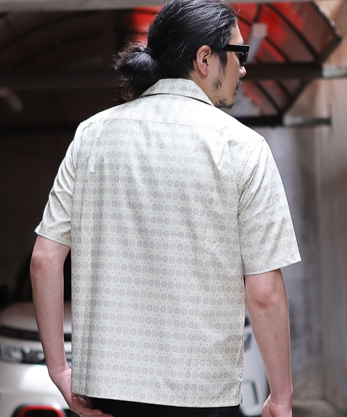 RATTLE TRAP(ラトルトラップ)の「小紋柄オープンカラー半袖シャツ(シャツ/ブラウス・メンズ・ライトグレー/ブラック/イエロー・S/M/L)」の11枚目の写真