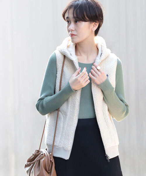 Gymphlex フードジップ ボア ボア フードジップ ベスト ベスト Ray Ray Beams レイビームス のファッション