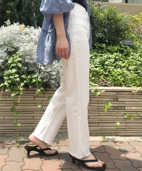 KOBE LETTUCE（コウベレタス）の「2丈ストレートデニム　低身長サイズ（デニムパンツ・レディース・オフホワイト/その他/ホワイト系その他/その他2/ブラック/ブラック系その他・M/MEDIUM/S/SMALL）」の3枚目の写真