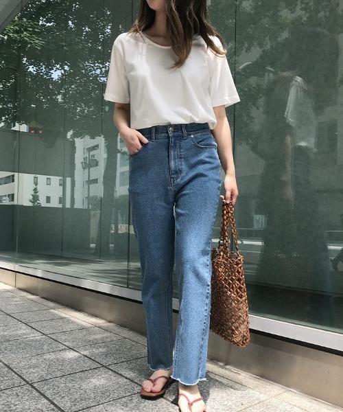 KOBE LETTUCE（コウベレタス）の「2丈ストレートデニム　低身長サイズ（デニムパンツ・レディース・オフホワイト/その他/ホワイト系その他/その他2/ブラック/ブラック系その他・M/MEDIUM/S/SMALL）」の14枚目の写真