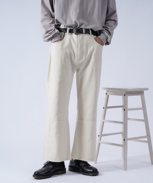 kutir（クティール）の「サイドスリットデニムパンツ（デニムパンツ・メンズ・オフホワイト/サックスブルー/ブラック・SMALL/MEDIUM/LARGE）」の21枚目の写真