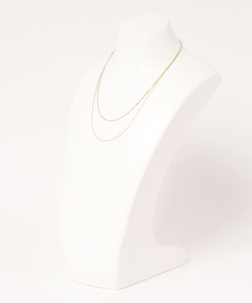 DouDou（ドゥドゥ）の「カットチェーンショート2連ネックレス（ネックレス・レディース・シルバー/ゴールド・FREE）」の3枚目の写真