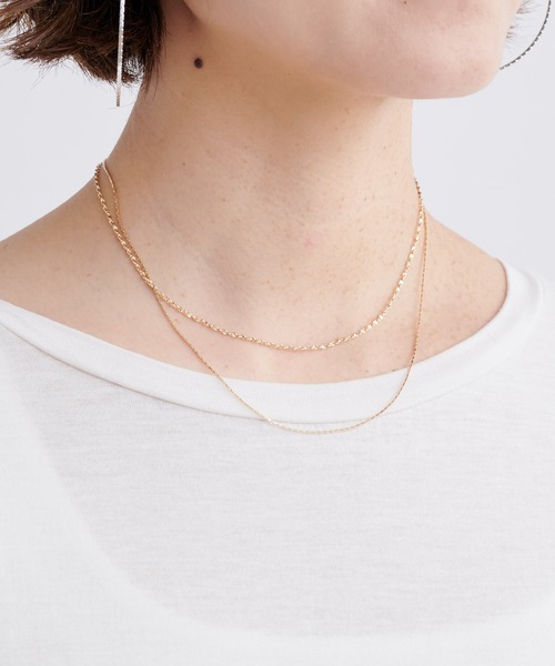 DouDou（ドゥドゥ）の「カットチェーンショート2連ネックレス（ネックレス・レディース・シルバー/ゴールド・FREE）」の2枚目の写真
